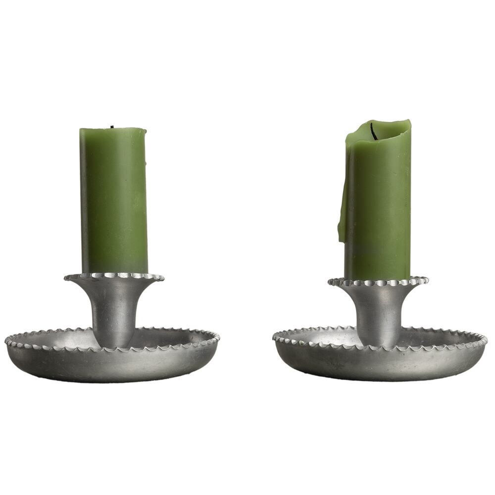Vintage MCM Farberware Hand-Wrought Aluminum Floral Etched Candlestick Holders